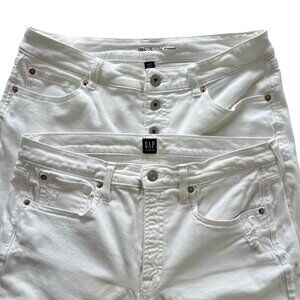 White denim pants two pack Size 12, 31. Perfect set of summer pants. INC & Gap.